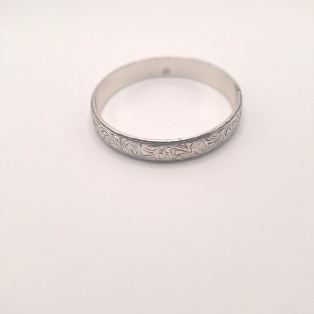 Brighton etched bangle silver tone